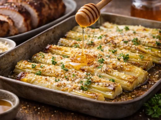 Le soir où mes poireaux ont volé la vedette au rôti — recette au miel et parmesan