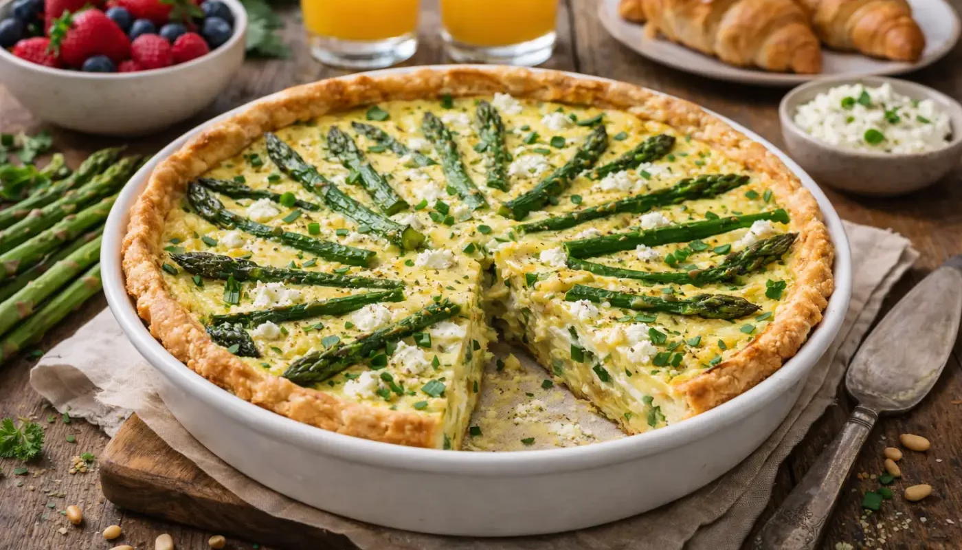 Quiche aux asperges vertes et ricotta — le brunch que mes enfants réclament chaque dimanche