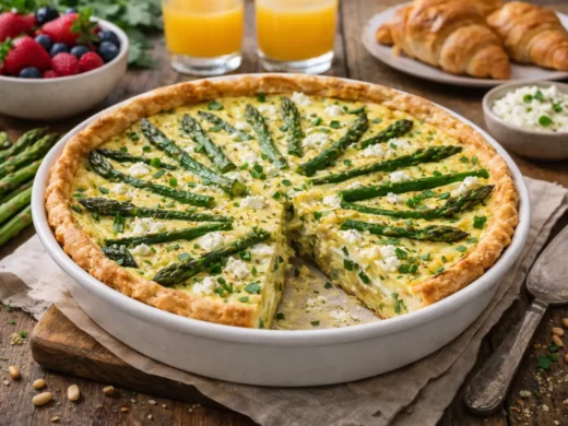 Quiche aux asperges vertes et ricotta — le brunch que mes enfants réclament chaque dimanche