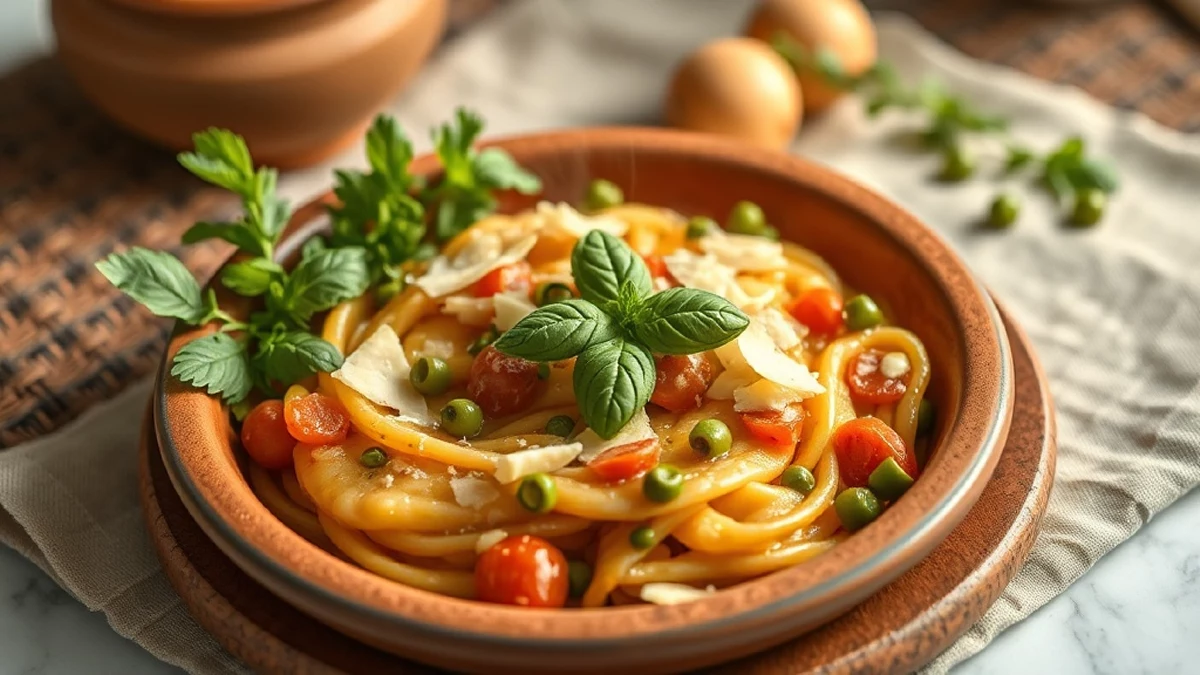 Ces pâtes primavera pleines de légumes verts et de fraîcheur
