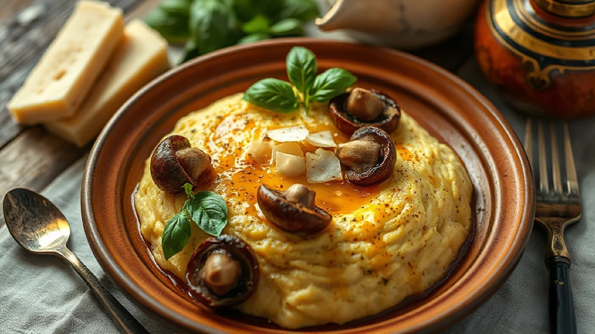 La polenta crémeuse aux champignons qui réchauffe les soirées fraîches