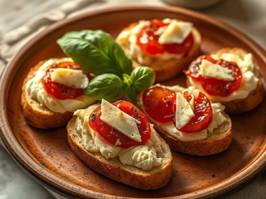Des crostini italiens à la ricotta fouettée pour l'apéritif