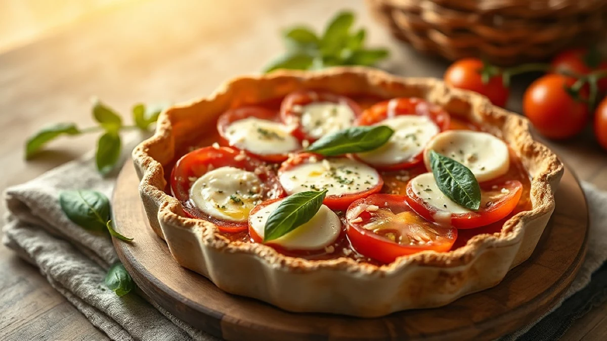 La tarte tomate mozzarella basilic qui sent l'été italien