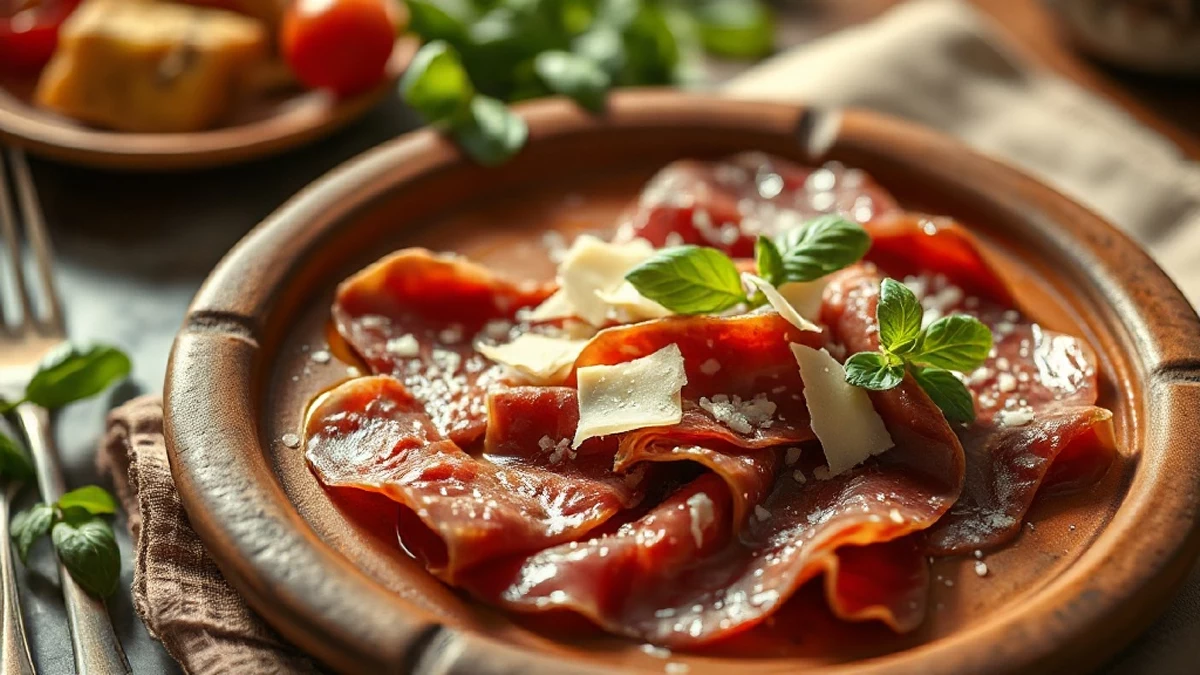 Le carpaccio de bresaola et roquette qu'on adore en Italie