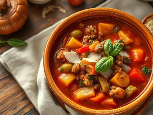 Le minestrone printanier italien rempli de légumes de saison