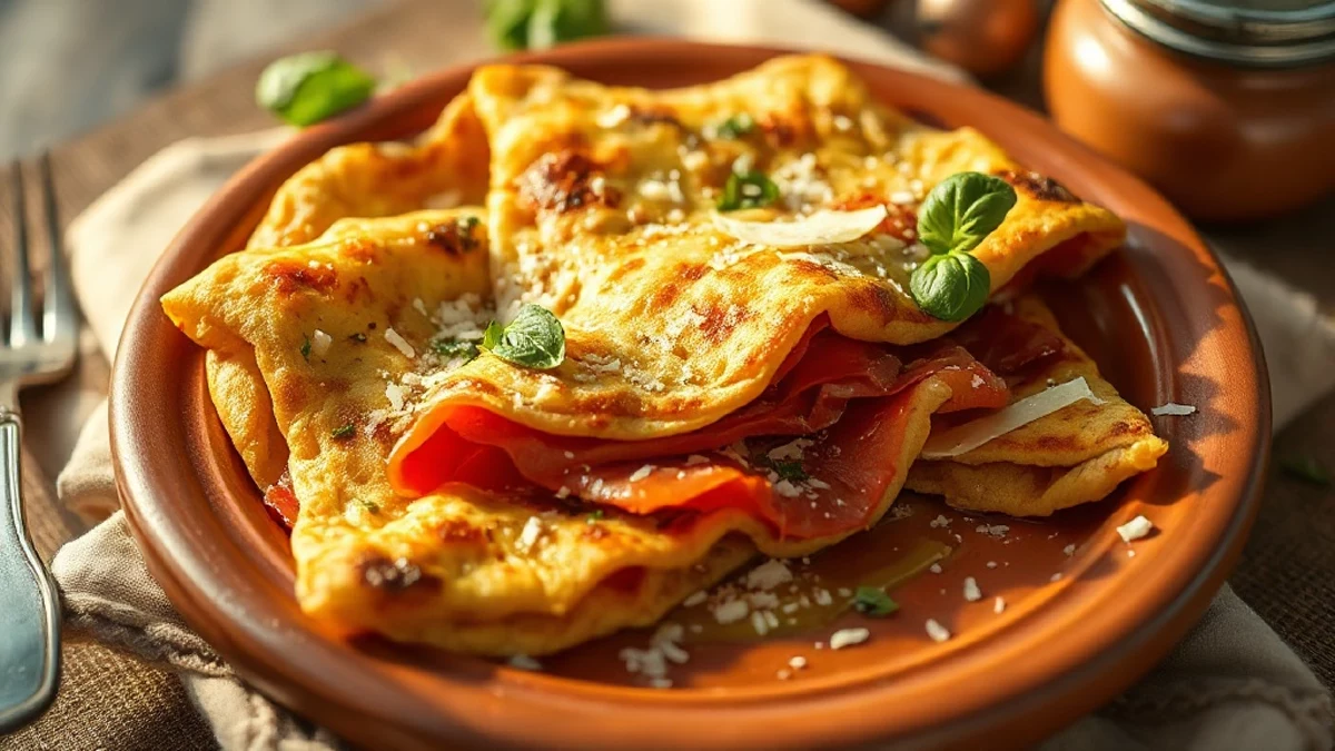 Une piadina italienne au jambon cru et roquette comme à Rimini